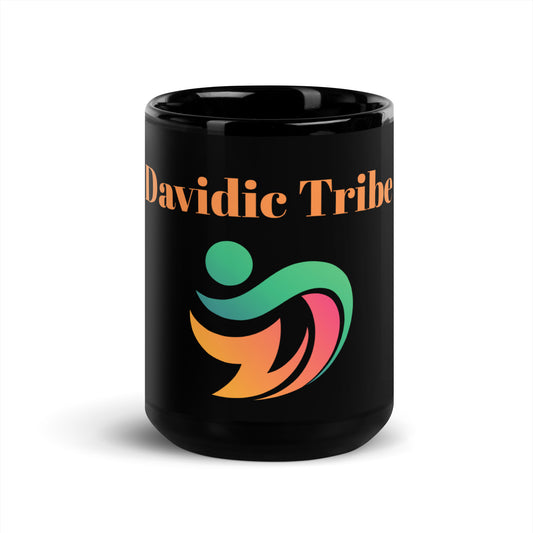 Davidic Tribe Black Glossy Mug